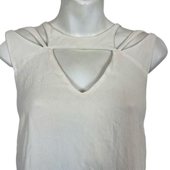 Bar III Ombre Blue White High Low Sleeveless Key Hole V-Neck Dress sz Medium - Picture 2 of 16